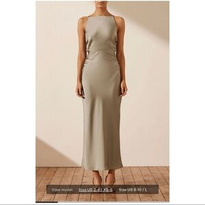 NWT - Shona Joy High Neck Ruched Midi Dress